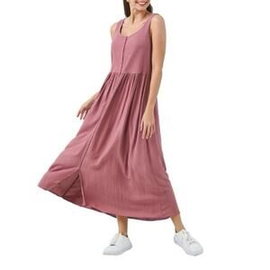 FRYE | Easy Button Down Midi Dress In Dusty Mauve Size Extra Small